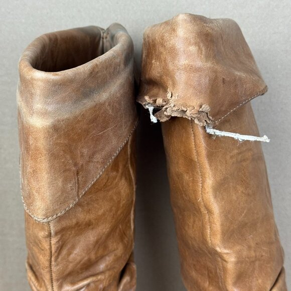 Jessica Simpson Cognac Leather Platform Slouch Boots Size 6.5B AS-IS/REPAIR - Picture 6 of 13